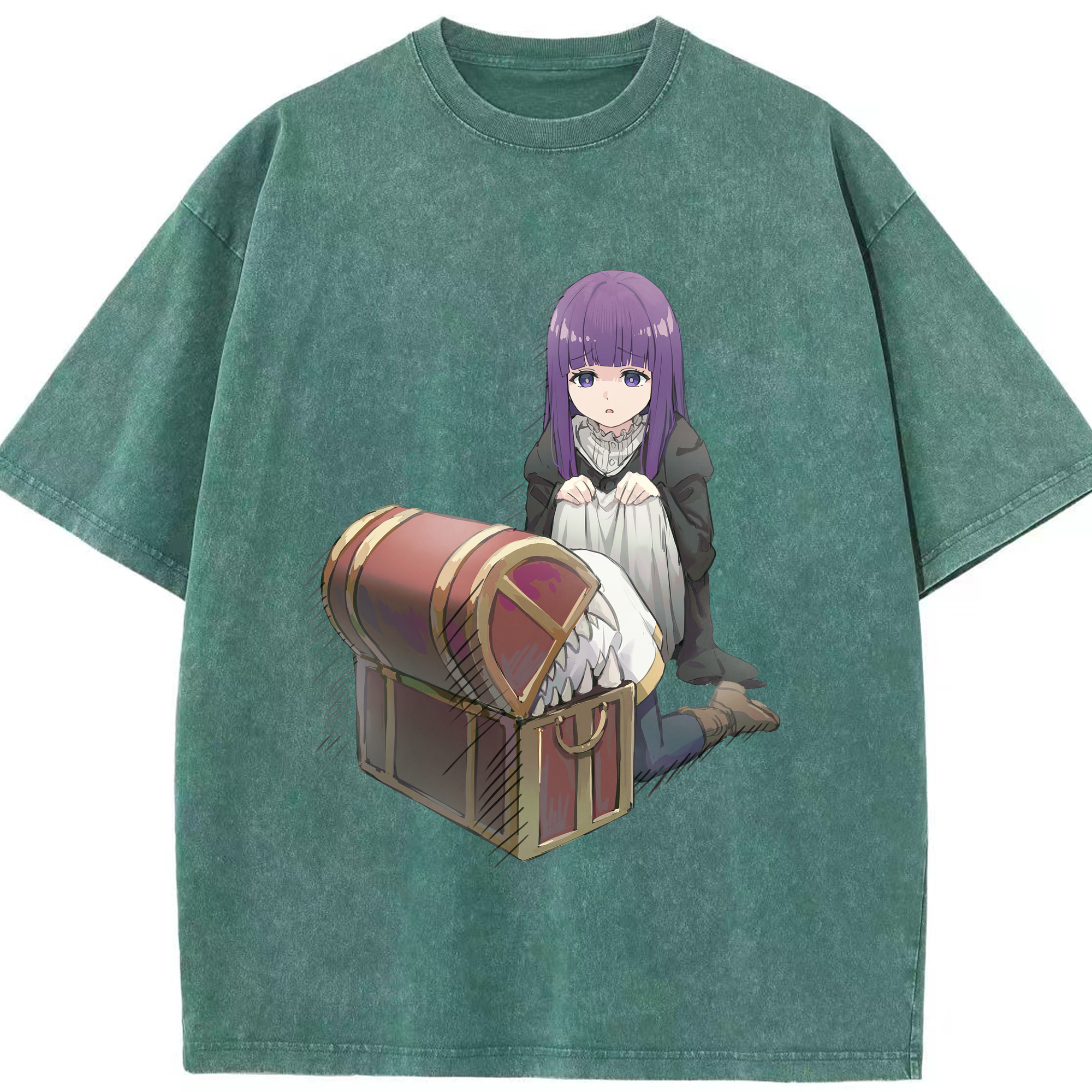 （画像用） 葬送のフリーレン Frieren 綿100% ヴィンテージ風 半袖Tシャツ（フロントプリント）
